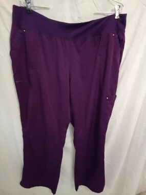 Healing Hands Deep Purple Pull-On Scrub Pants. XLP